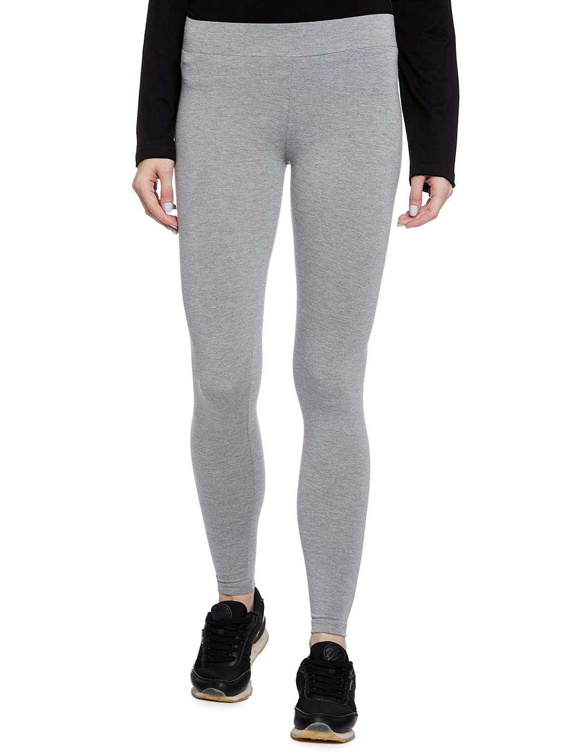 women solid high rise legging