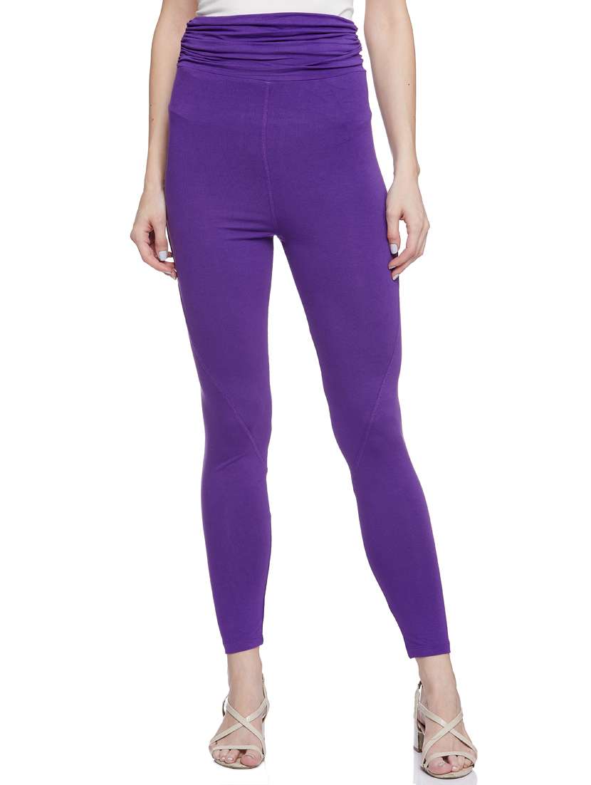 women solid high rise legging - 17508357 -  Zoom Image - 0