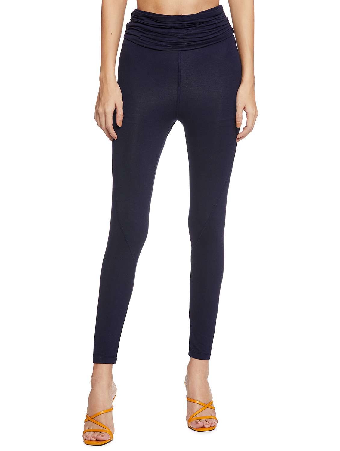 women solid high rise legging