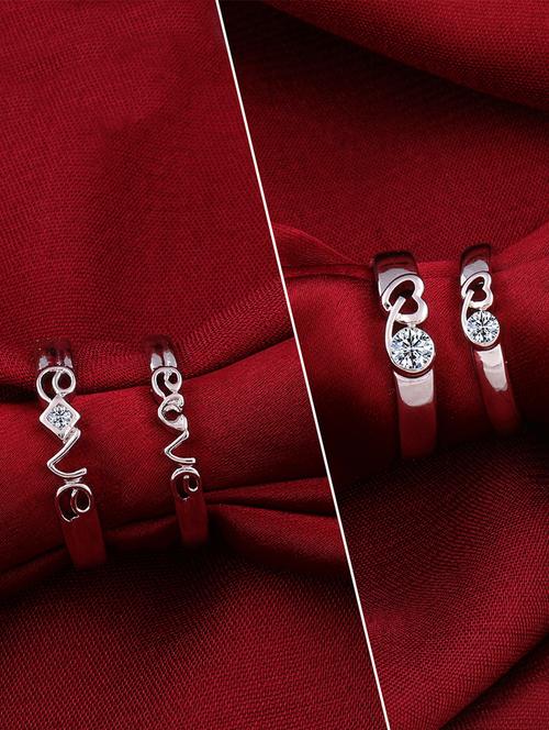 silver metal combo ring - 17509237 - Standard Image - 0