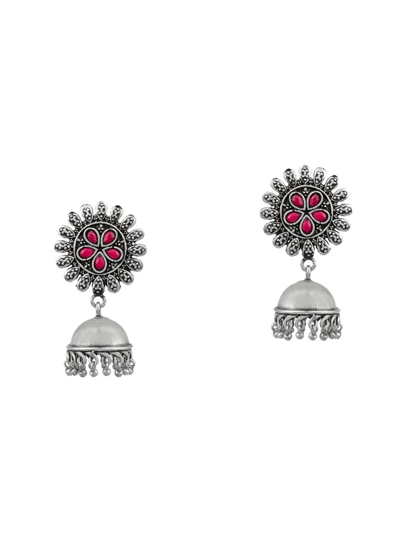 silver brass jhumka earring - 17509243 - Zoom Image - 0