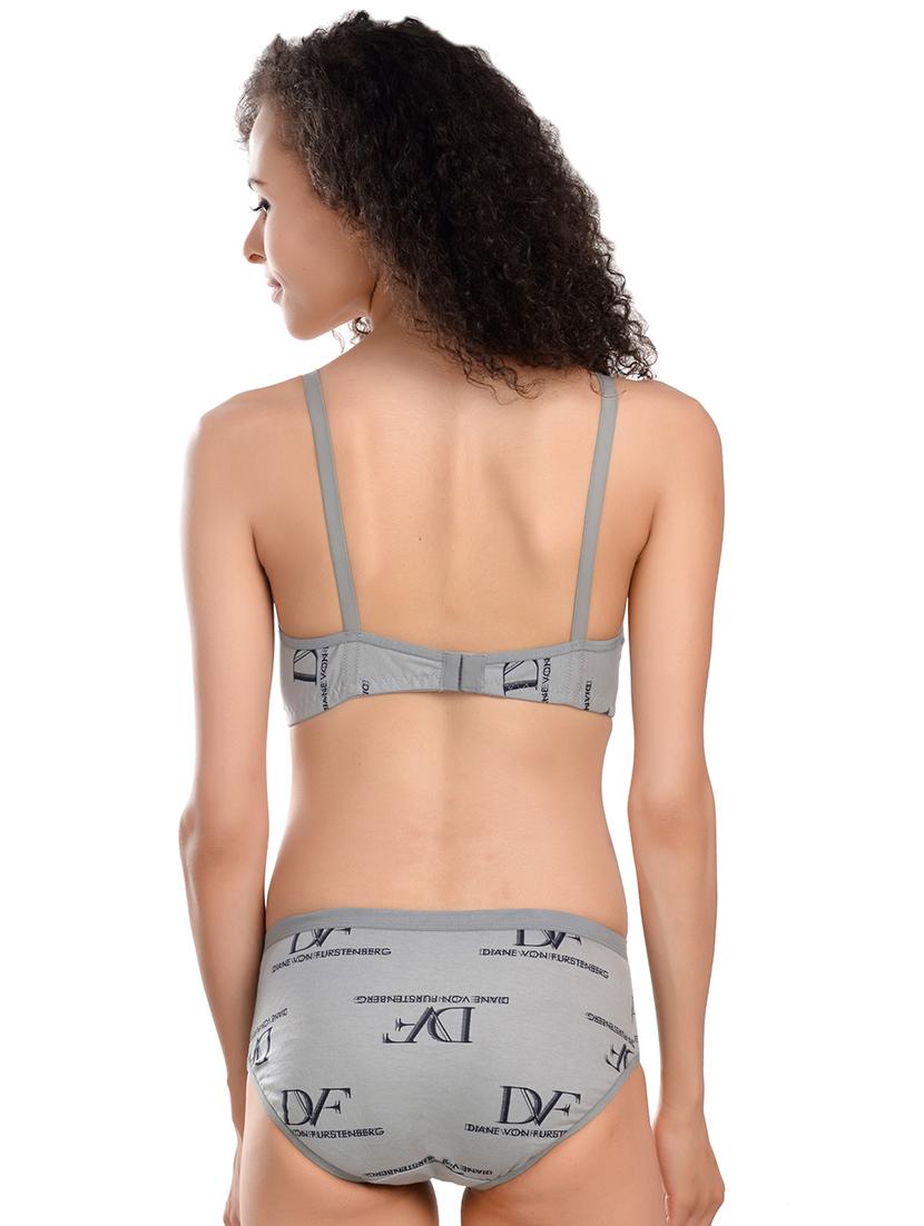 grey hosery bras and panty set - 17510164 -  Standard Image - 1