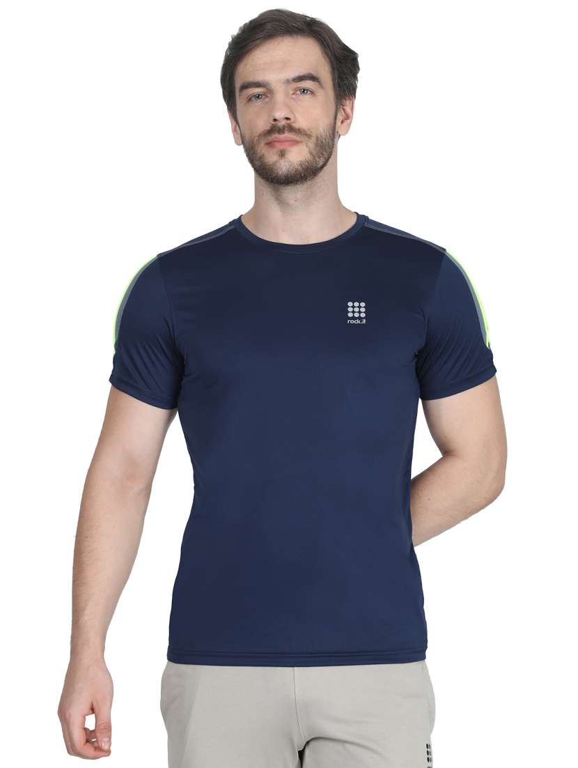 navy blue solid t-shirt