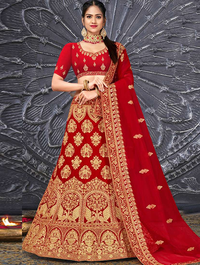 embroidered a-line lehenga