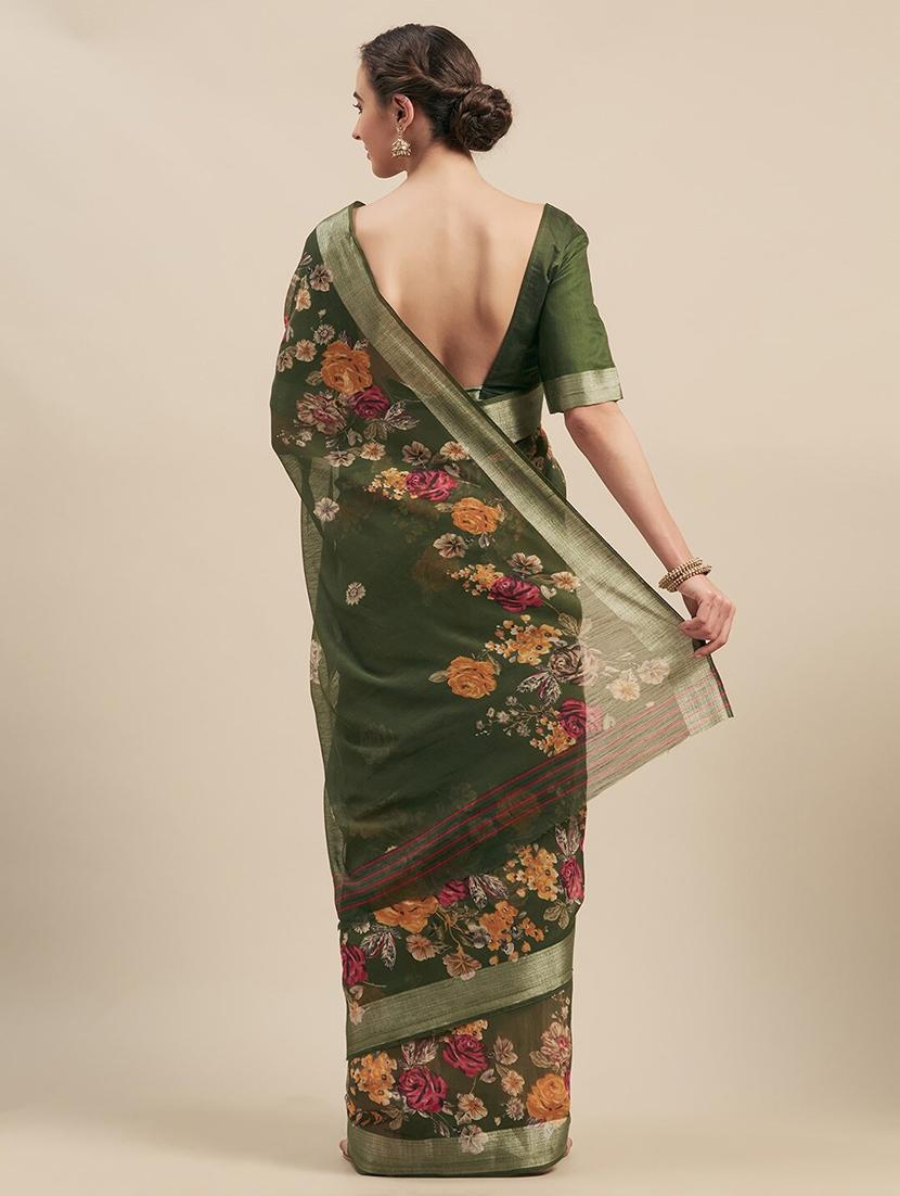 floral printed saree with blouse - 17514678 -  Standard Image - 1