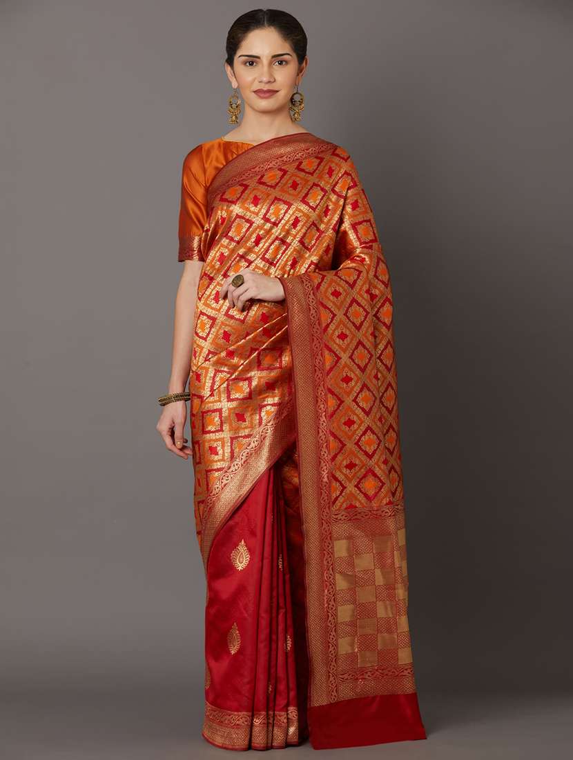 self design maheshwari saree