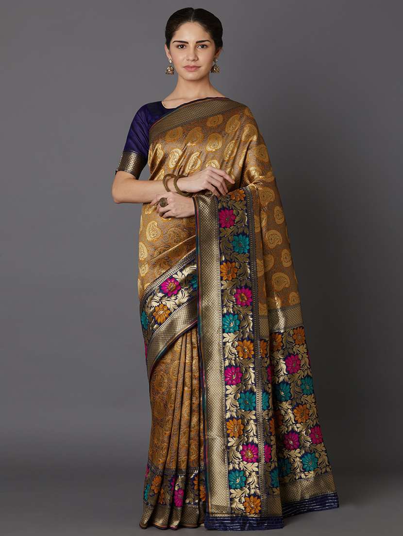women's self design multi colored saree