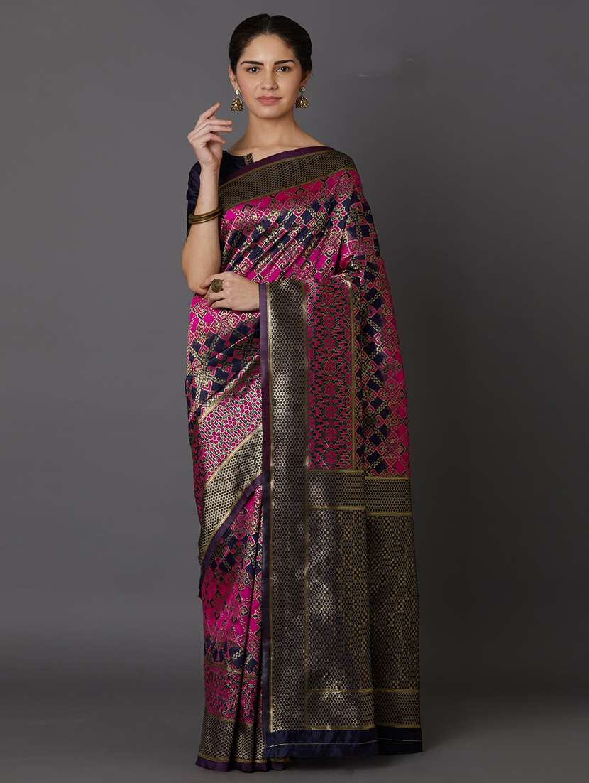 women's self design pink colored saree