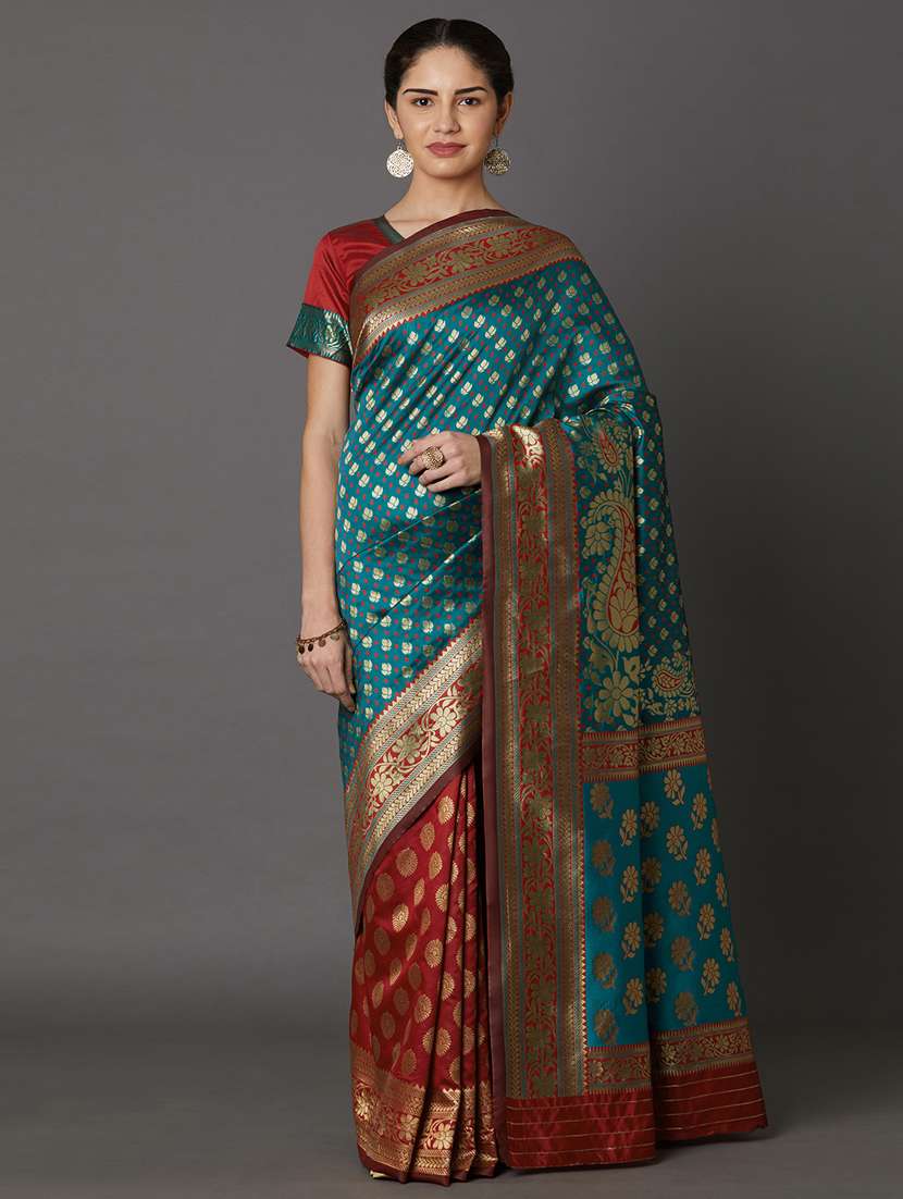 jacquard work maheshwari saree