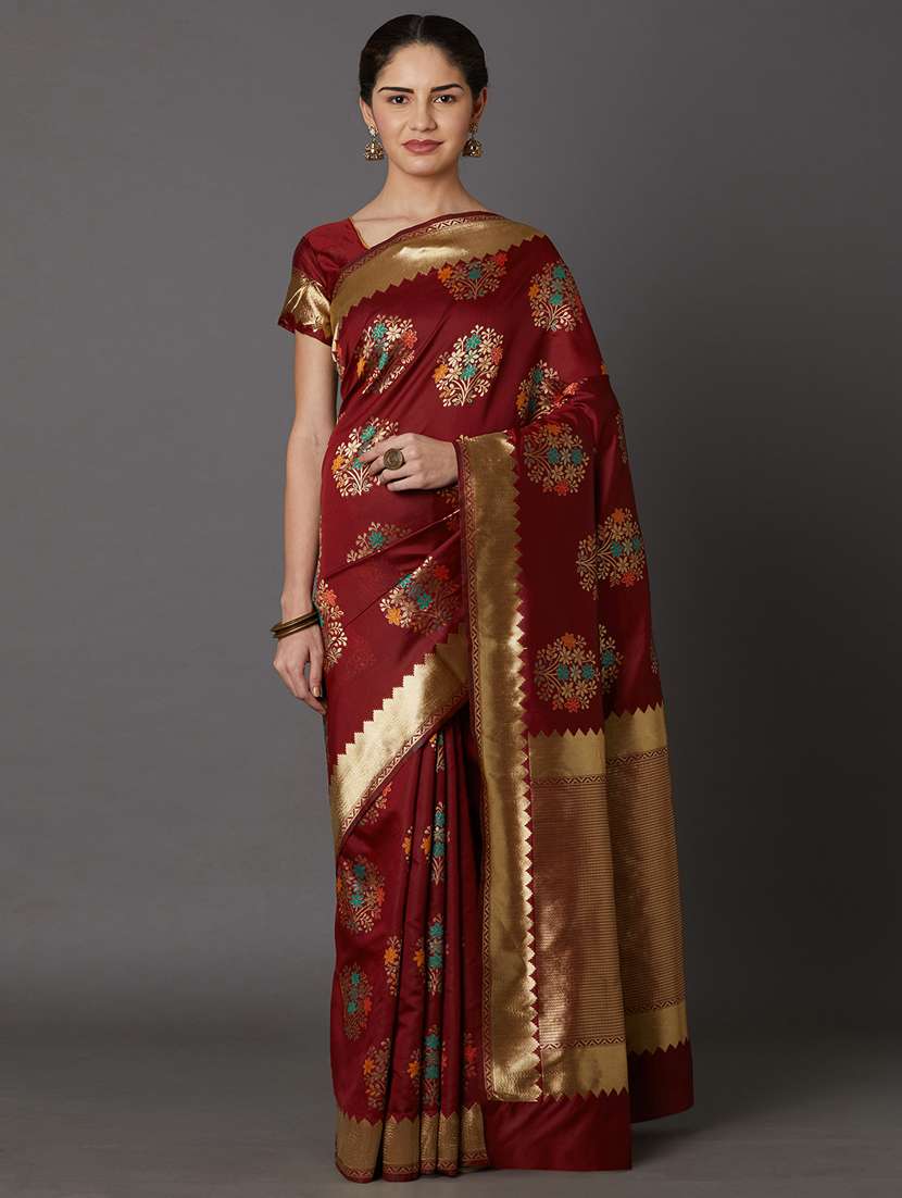 jacquard work maheshwari saree