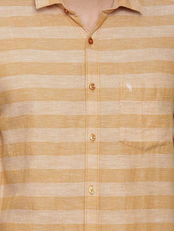 beige striped casual shirt - 17516363 - Standard Image - 4