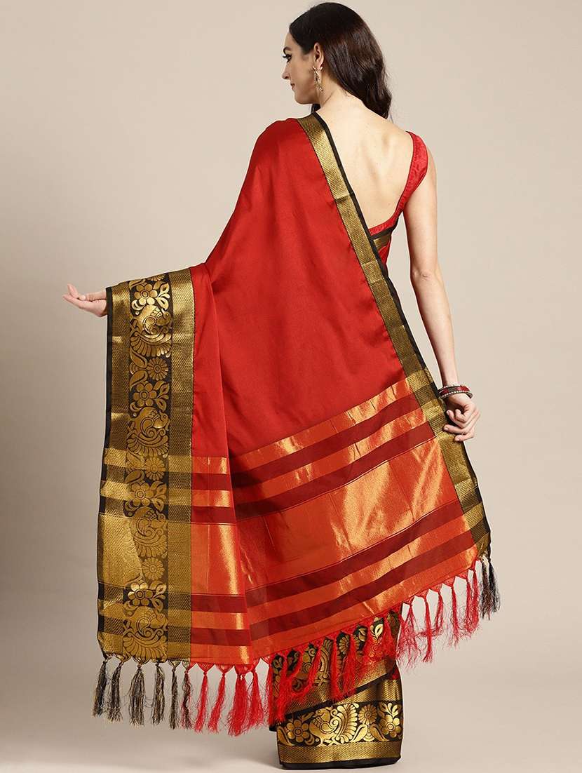 solid woven saree - 17517882 -  Standard Image - 1