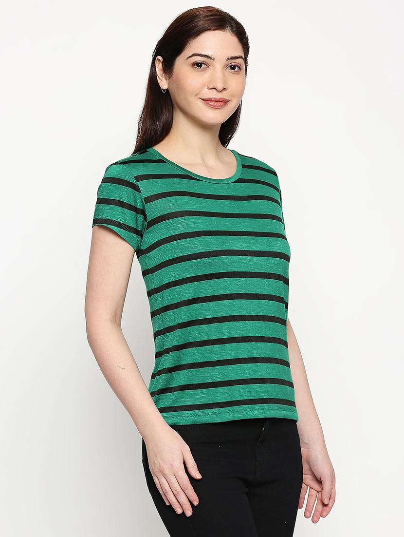 round neck striped tee - 17518190 - Standard Image - 1