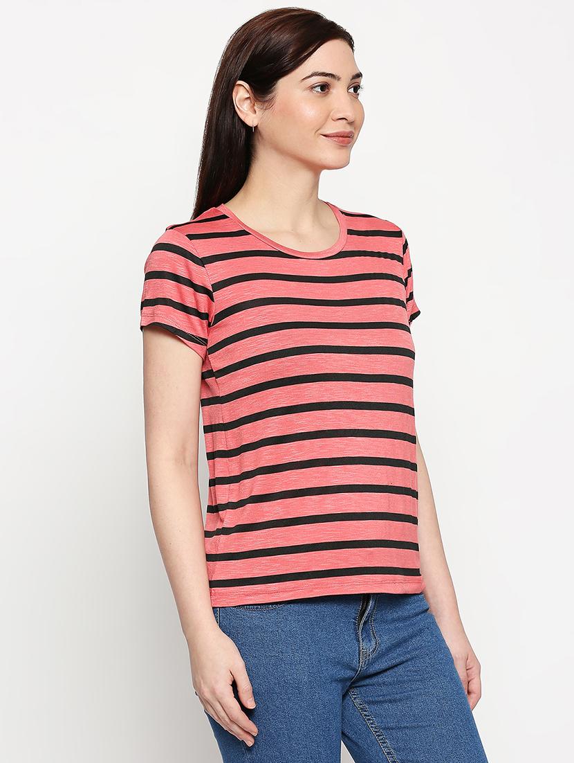 round neck striped tee - 17518191 - Standard Image - 1