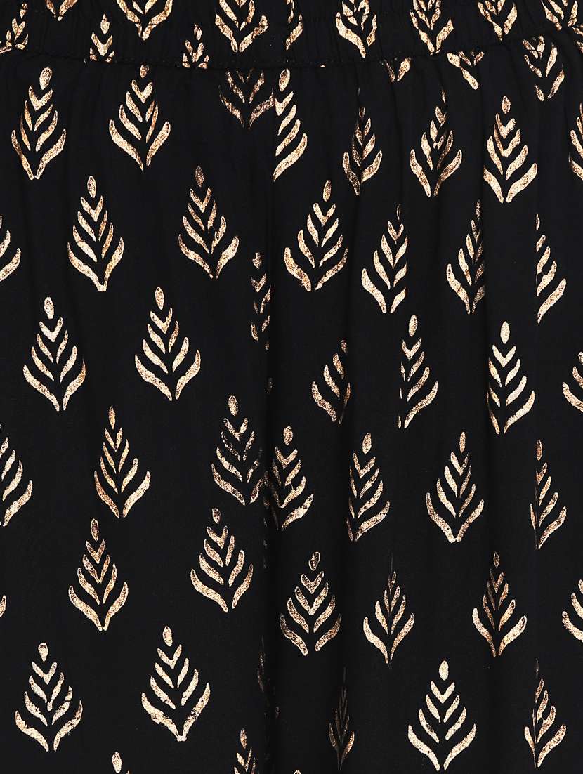 black printed straight palazzo - 17518198 -  Standard Image - 4