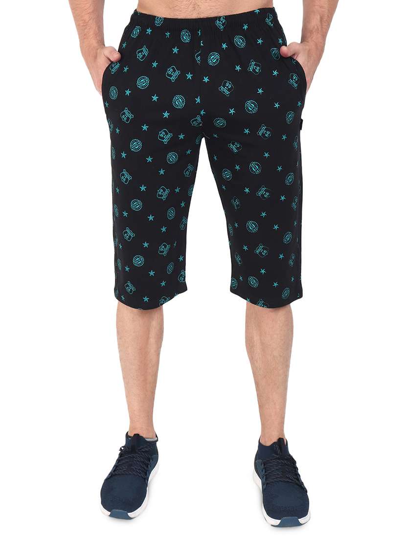 black printed three - fourth