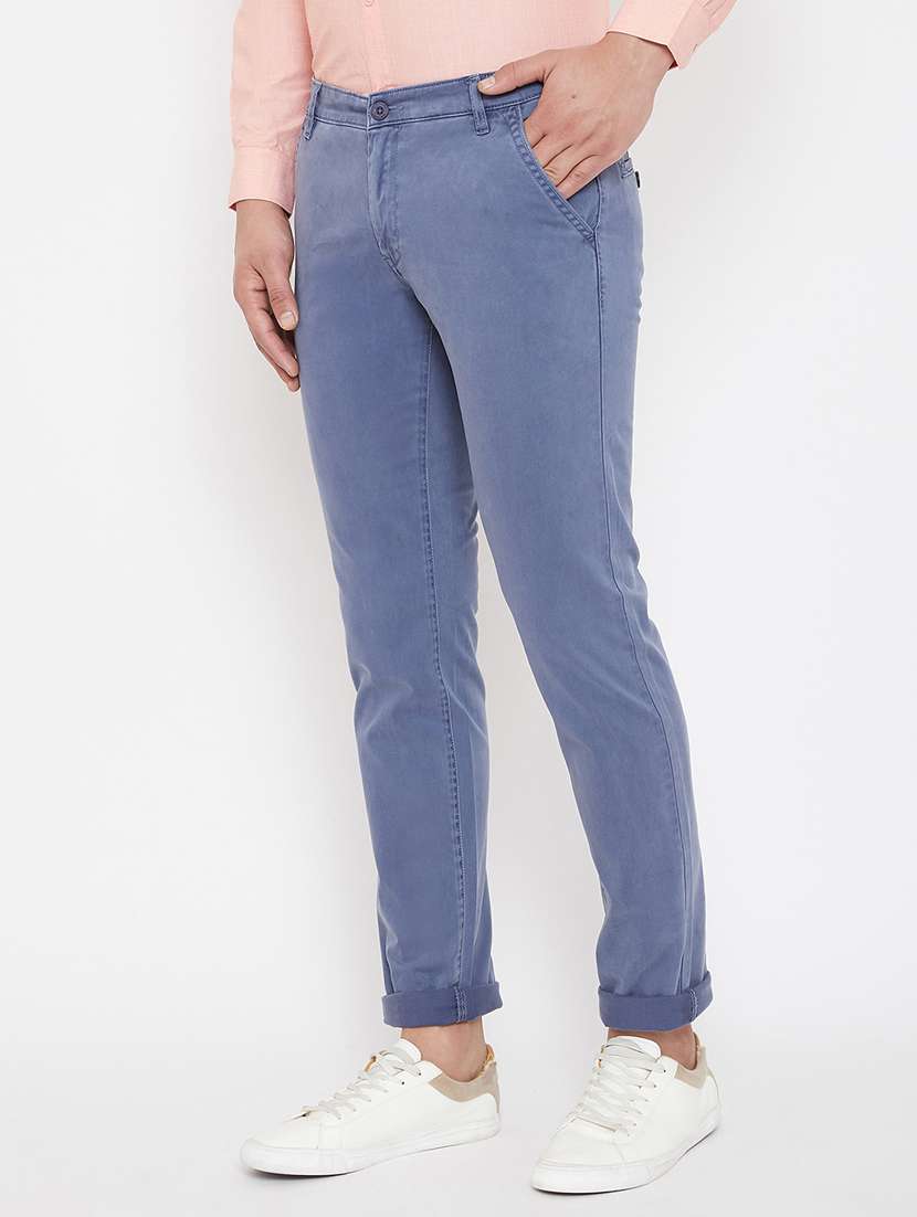 grey solid chinos - 17521022 - Standard Image - 1