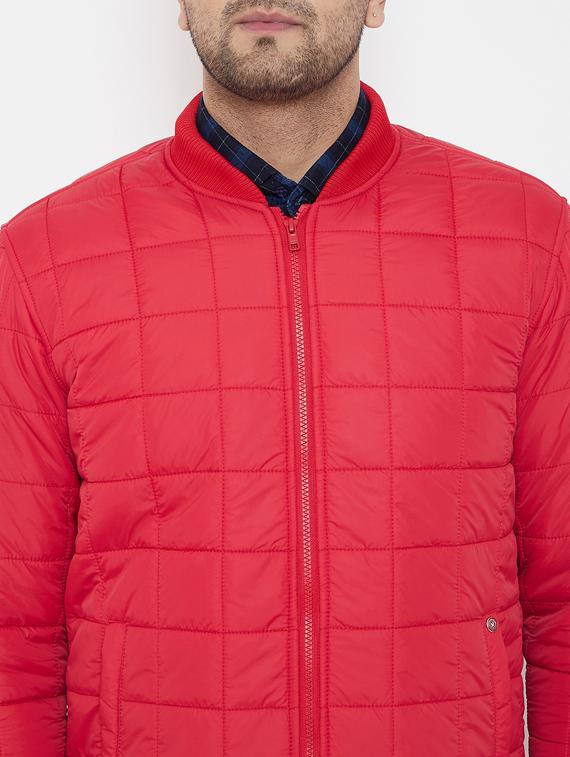 red solid quilted jacket - 17521060 - Standard Image - 4