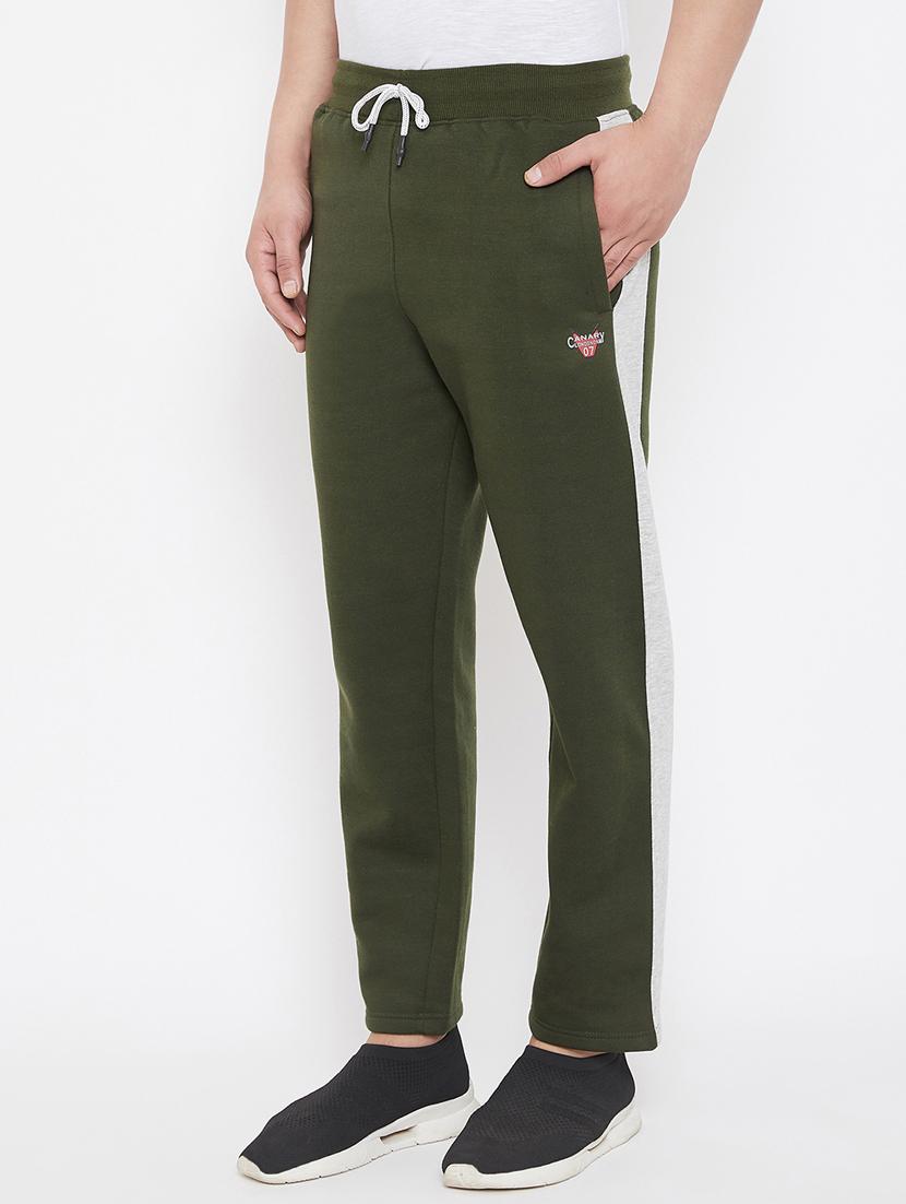 olive green side striped track pant - 17521062 - Standard Image - 1