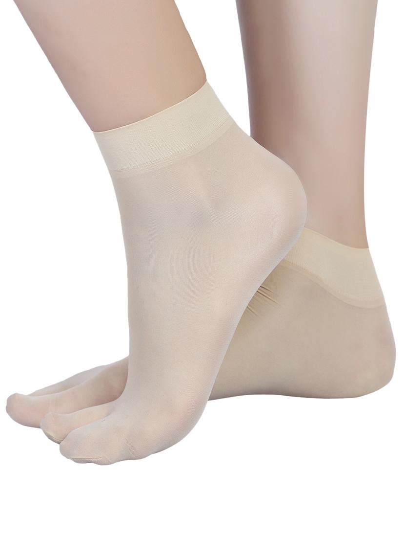 beige nylon blend ankle length sock - 17521222 - Standard Image - 1