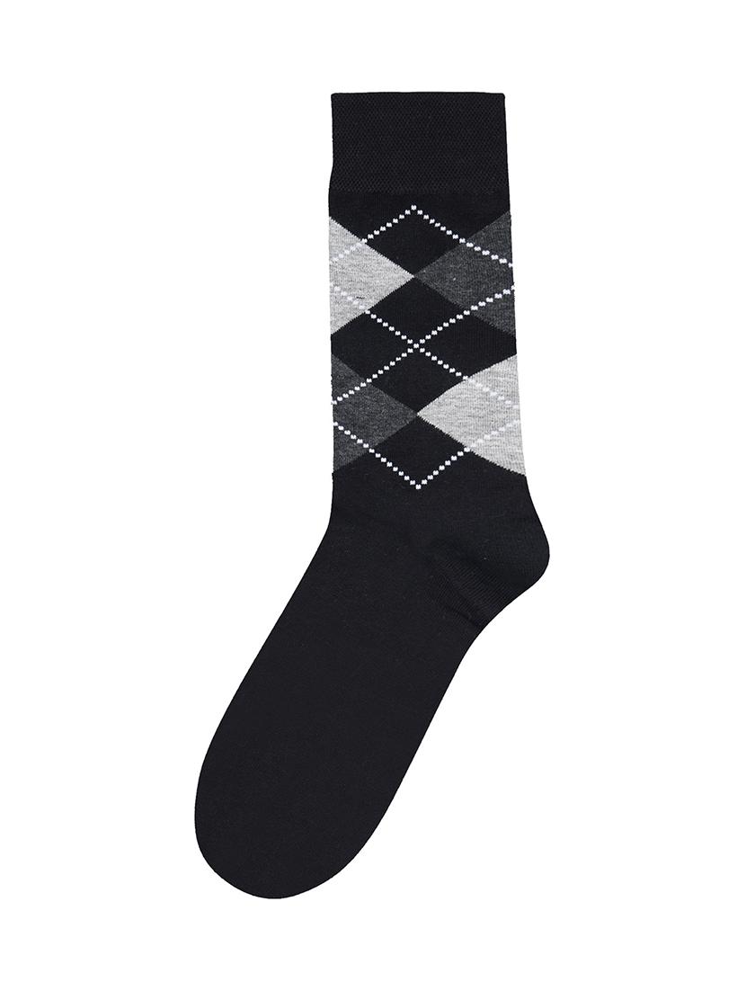 black cotton above ankle length sock - 17521364 -  Standard Image - 1