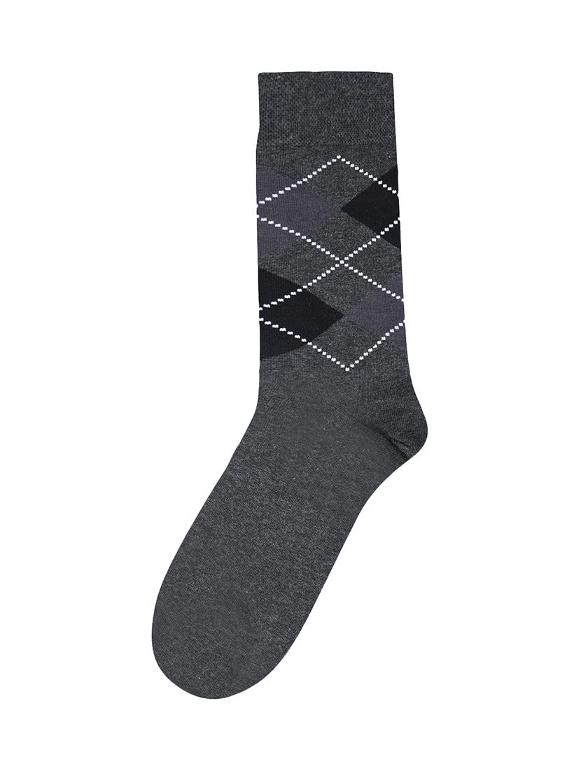 grey cotton above ankle length sock - 17521366 -  Standard Image - 1