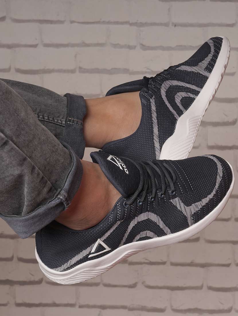 navy polyester sport shoes - 17521602 - Standard Image - 1