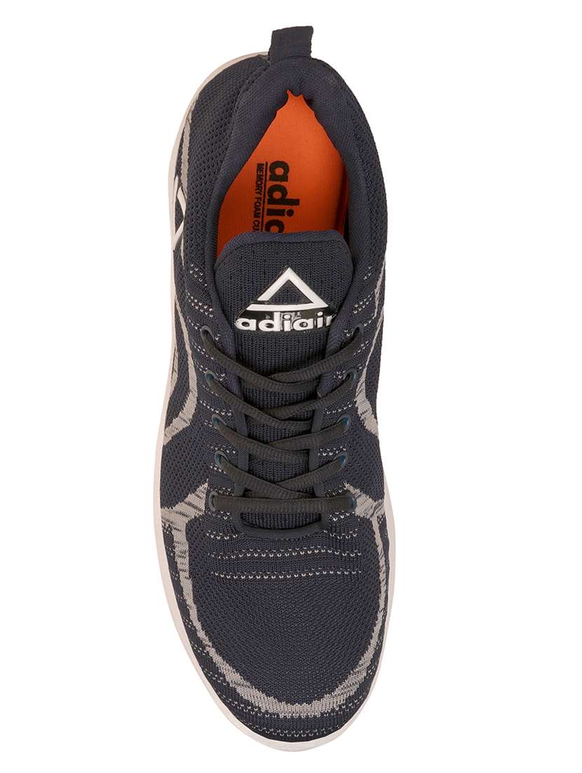 navy polyester sport shoes - 17521602 - Standard Image - 4