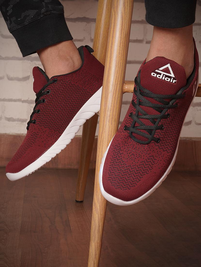 maroon polyester sport shoes - 17521605 - Standard Image - 1