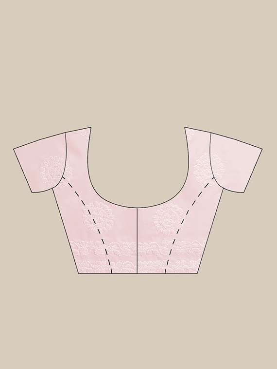 rosewater chikankari saree with blouse - 17522310 -  Standard Image - 4