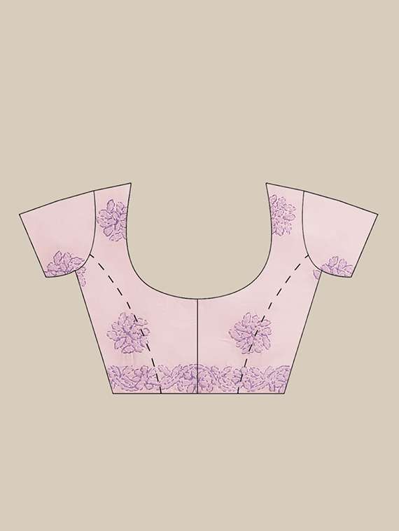 rosewater chikankari saree with blouse - 17522316 -  Standard Image - 4