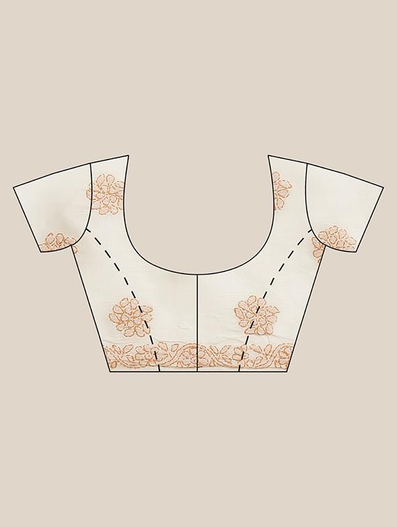 floral motifs chikankari saree - 17522320 - Standard Image - 4