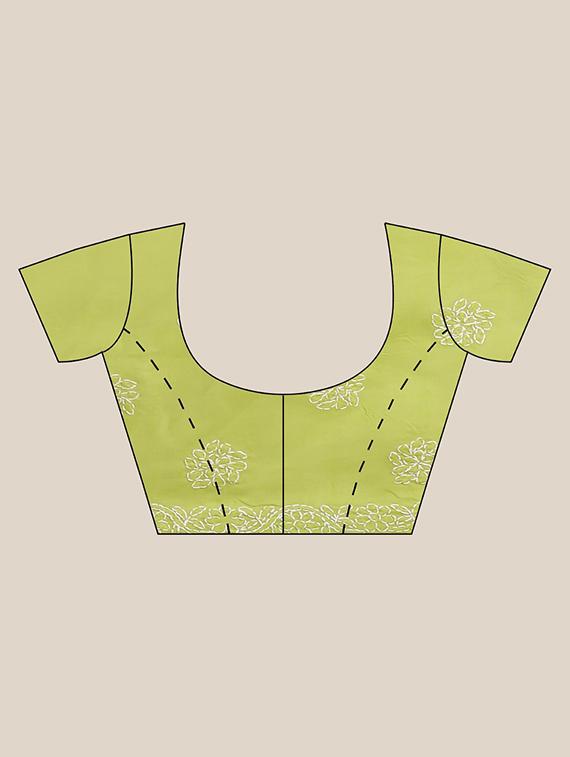 lime green chikankari saree with blouse - 17522322 - Standard Image - 4