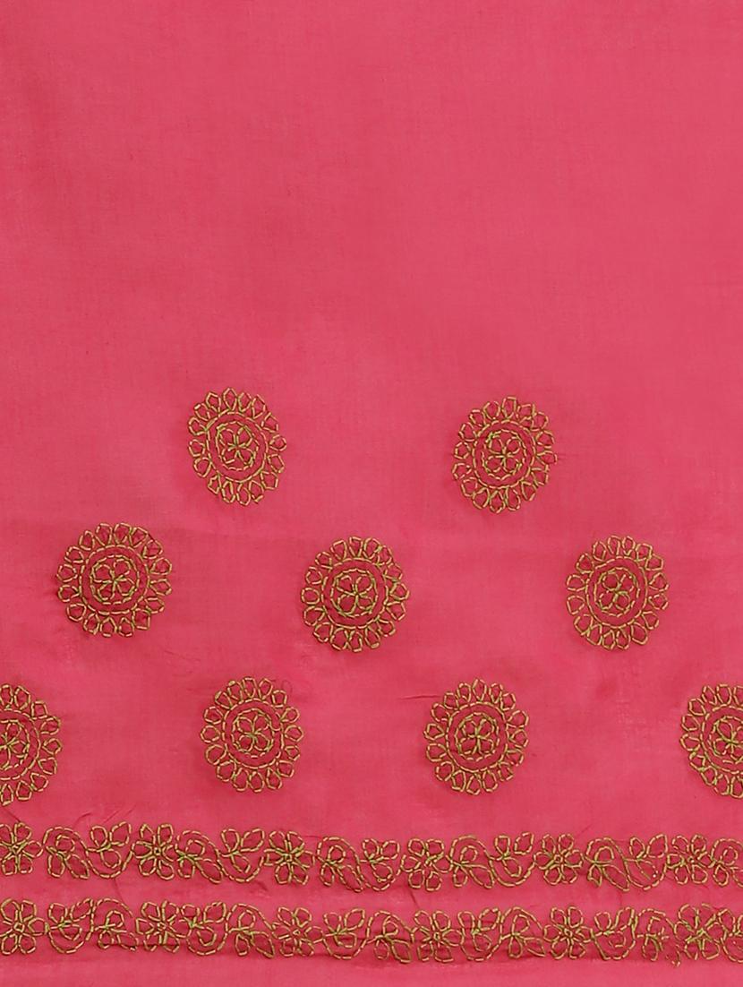floral motifs chikankari saree with blouse - 17522327 - Standard Image - 4