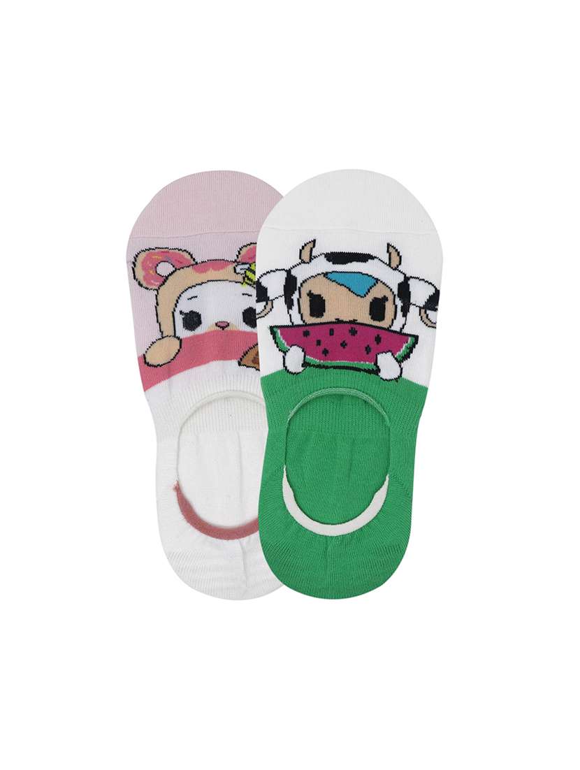 women pack of 2 printed no show socks 