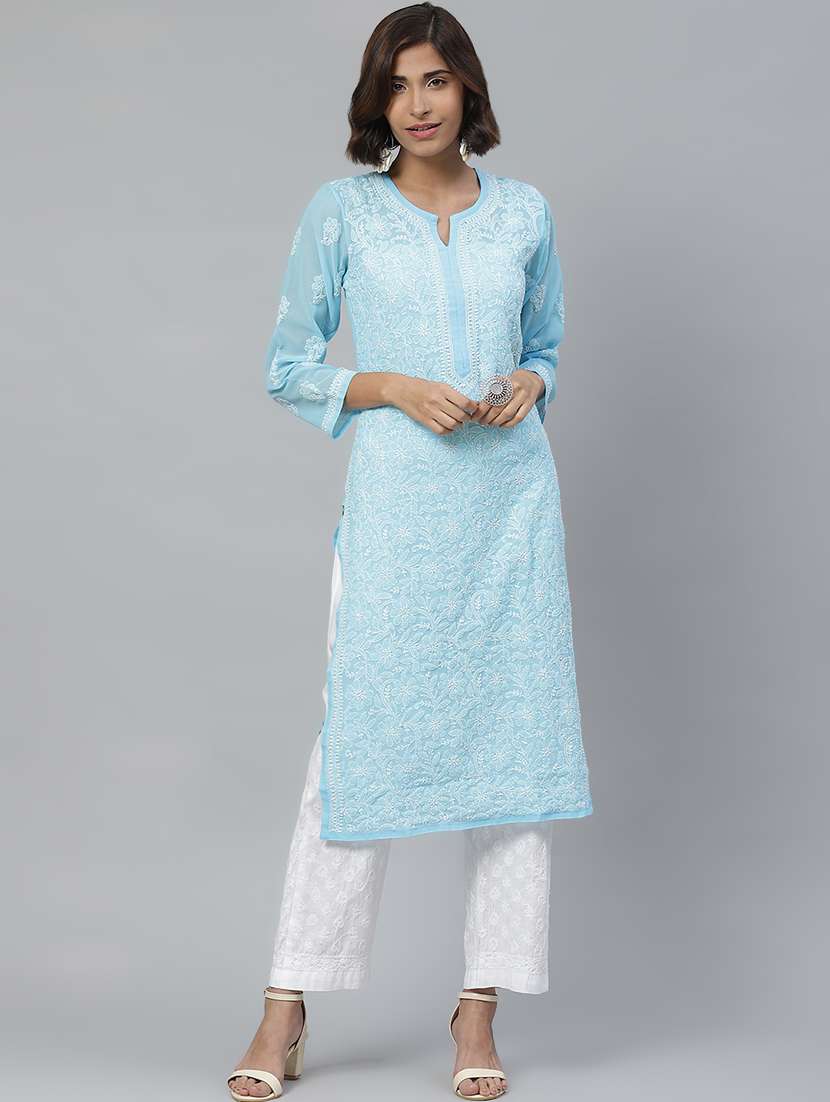 chikankari kurta pant set