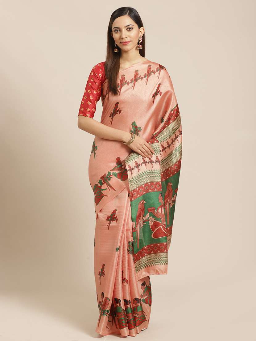 conversational printed saree with blouse