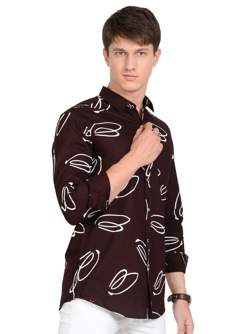 brown printed casual shirt - 17524047 -  Standard Image - 1
