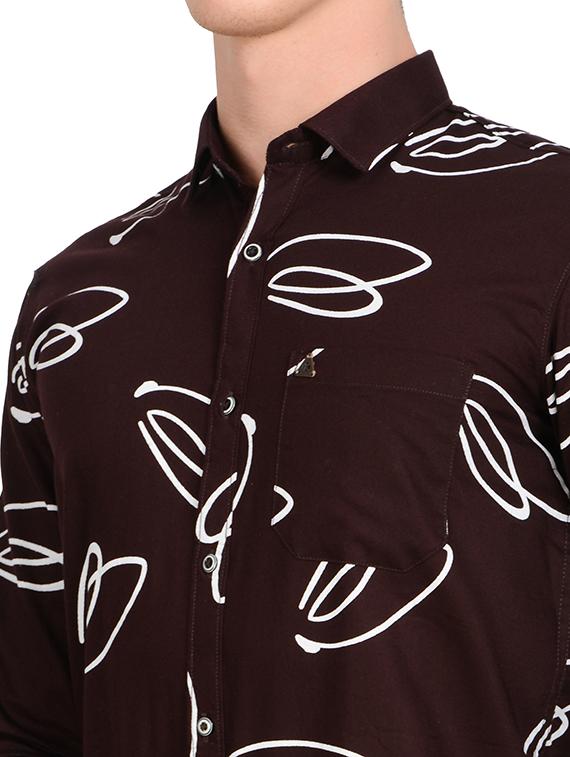 brown printed casual shirt - 17524047 - Standard Image - 4