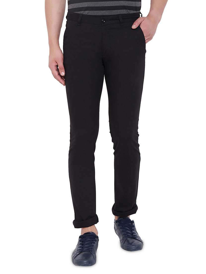 black solid chinos