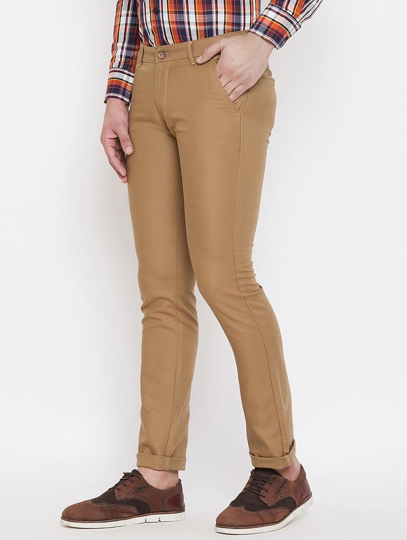 khaki solid chinos - 17524108 - Standard Image - 1
