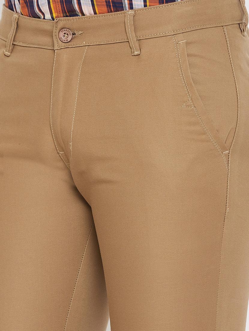 khaki solid chinos - 17524108 - Standard Image - 4