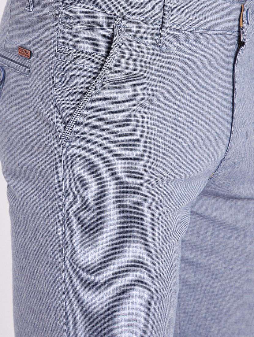 blue solid chinos - 17524110 -  Standard Image - 4