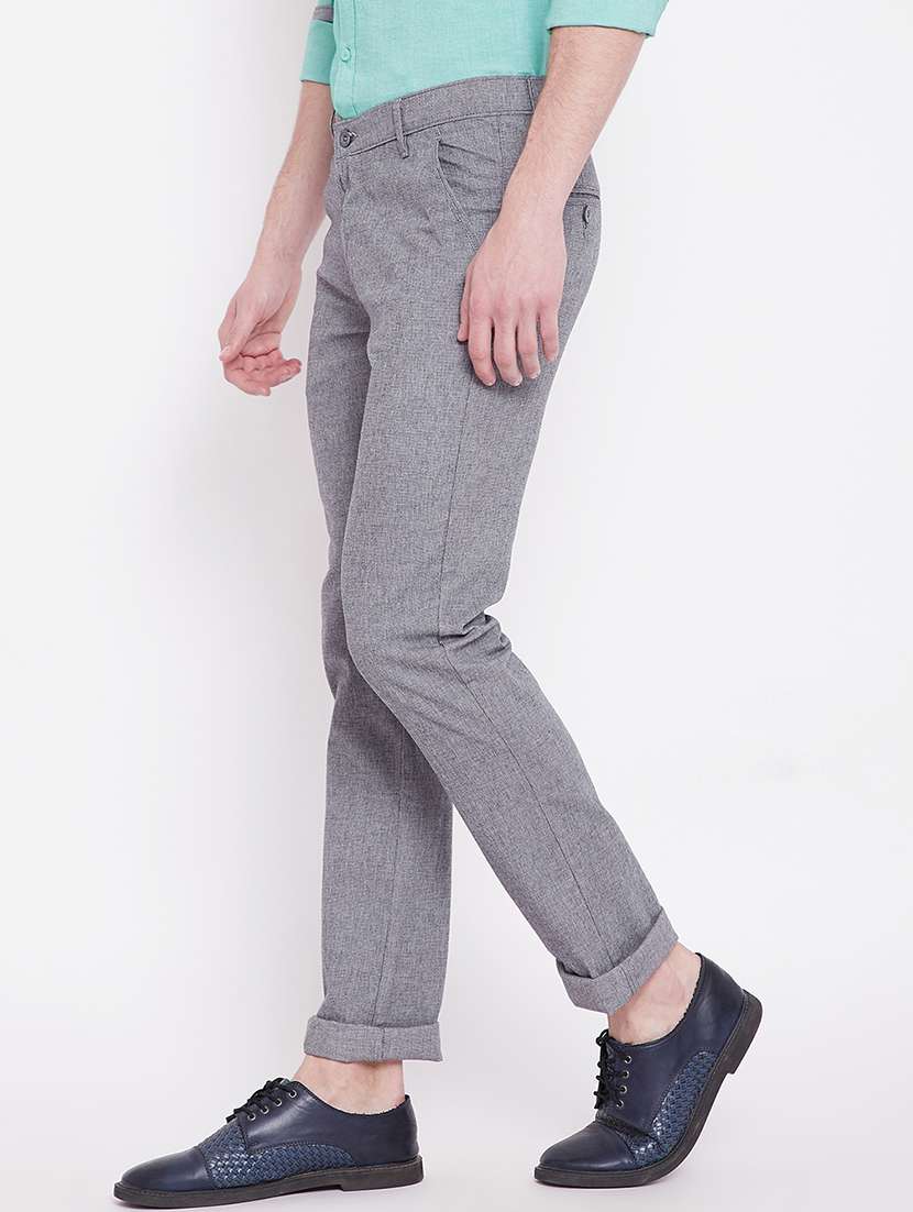 grey textured chinos - 17524111 -  Standard Image - 1