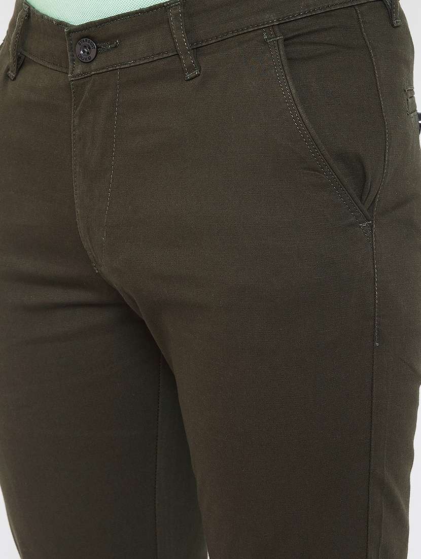 olive green solid chinos - 17524112 -  Standard Image - 4