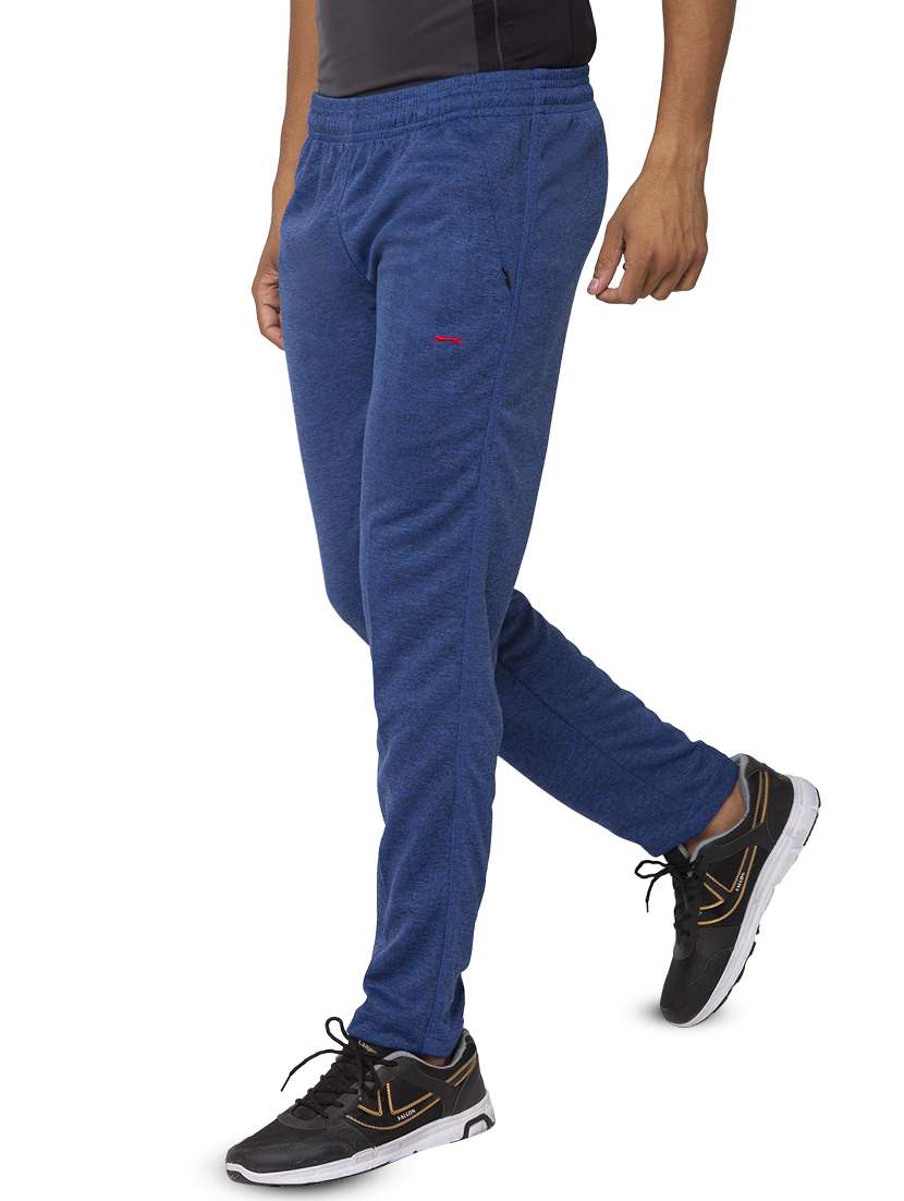 blue solid full length track pant - 17524650 -  Standard Image - 1