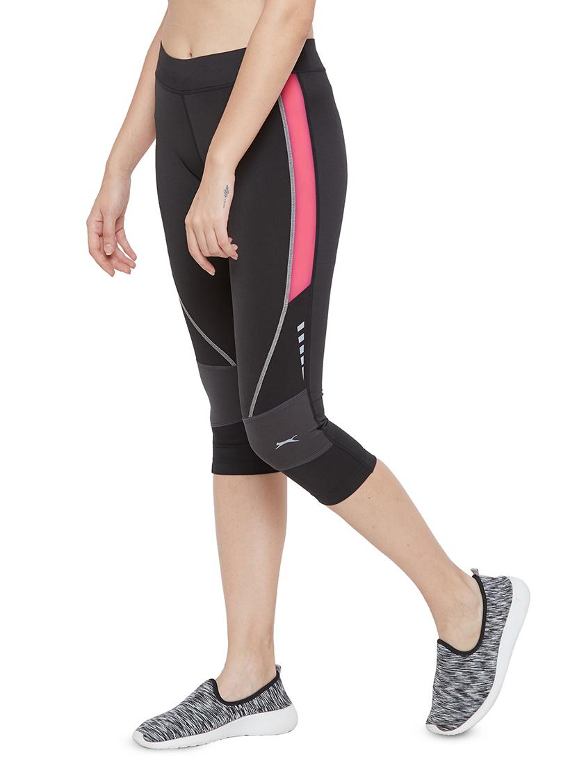 black poly spandex sports capris - 17525191 - Standard Image - 1