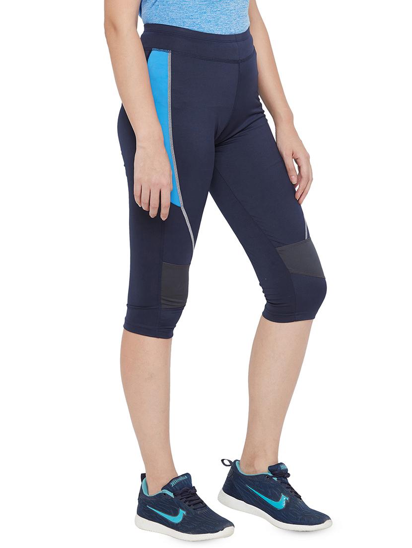 blue poly spandex sports capris - 17525192 - Standard Image - 1