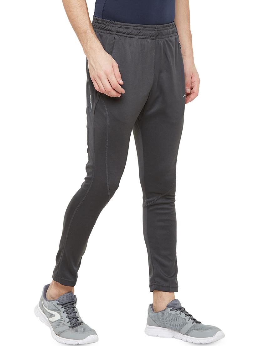 grey solid full length track pant - 17525204 -  Standard Image - 1