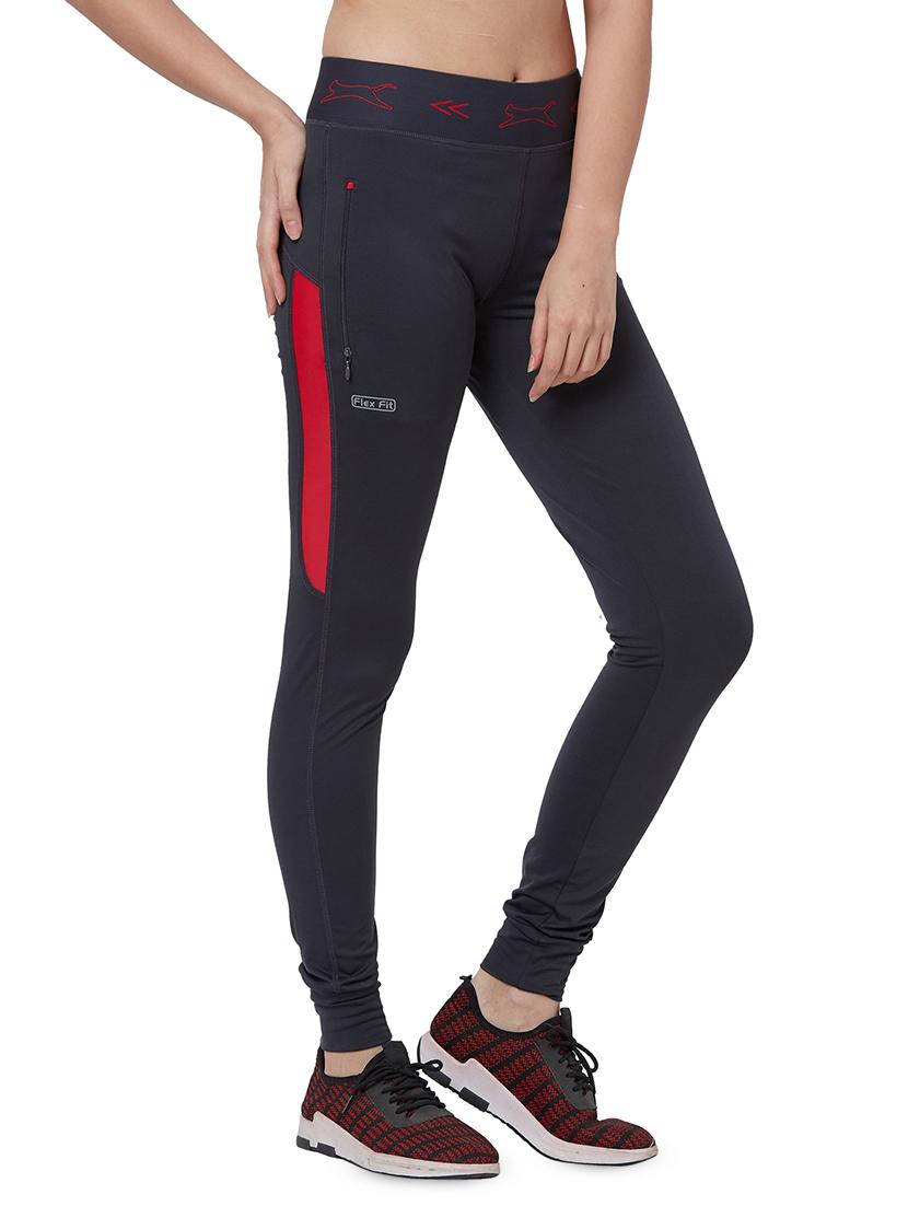 grey poly spandex track pants - 17525335 - Standard Image - 1